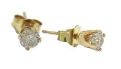Classic Yellow Gold Diamond Stud Earrings