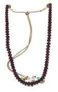 Unique Ruby Beaded Tassel Necklace