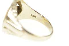 14K White Gold Art Deco Fraternal Order of the Eagles Shield Ring