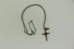 Vintage Sterling Silver and 10K Yellow Gold Cross Necklace
