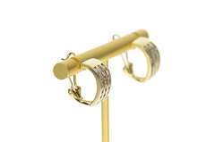 10K Yellow Gold 1.08 Ctw Diamond Semi Hoop French Clip Earrings
