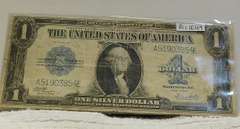 1923 Large Size, $1.00 Sil Cert, circ, nice