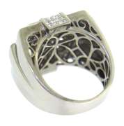 Majestic White Gold apx 5ctw Invisible Set Diamond Men's Ring