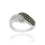 Sterling Silver .16ct. TDW Champagne Diamond Bypass Ring