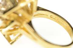 18K Yellow Gold 0.27 Ctw Retro Geometric Diamond Cluster Ring