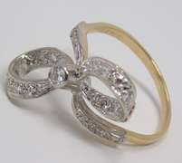 Formal Yellow Gold Diamond Bow Ring