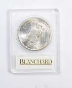 MS63 1927-S Peace Silver Dollar - Redfield - Graded Blanchard