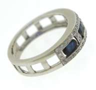 Charming White Gold Sapphire and Diamond Ring