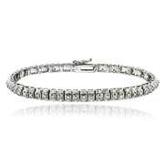 Silver Tone 1/2 Ct Diamond Studded Tennis Bracelet