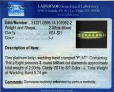 Charming Platinum 2cts Diamond Wedding Band