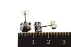14K White Gold 3.56 Ctw Black Diamond Solitaire Stud Earrings