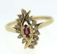 Fancy Yellow Gold Ruby and Diamond Ring