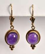 Lovely Cabachon Amethyst Dangle Earrings