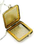 Early White Gold-Filled Locket & Sterling Chain