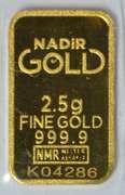 Special pure .9999 fine gold 2.5 grams Nadir gold bar