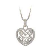 Sterling Silver Filigree Heart Pendant