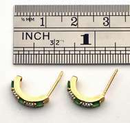 Sweet Emerald & Diamond J Hoop Earrings