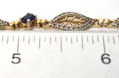 Sterling Silver Vermeil Blue Stone Bracelet
