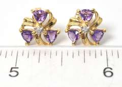 Fun Amethyst Earrings in Yellow Gold
