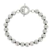 Sterling Silver Beaded Toggle Bracelet