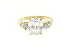 Gold Plated Ornate Oval Leaf Accent Travel Engagement Ring