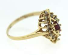 Fancy Yellow Gold Ruby and Diamond Ring