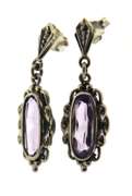 Sterling Silver Amethyst Drop Earrings