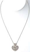 Elegant  Sterling Silver  Heart Necklace