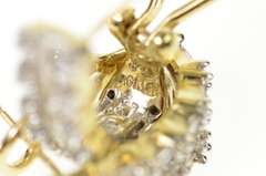 10K Yellow Gold 1.34 Ctw Diamond Encrusted Hoop French Clip Earrings