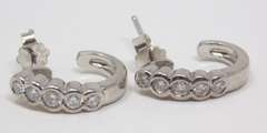 Pretty White Gold Diamond Hoop Earrings