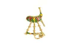9K Yellow Gold Ornate Enamel Scottish Bagpipe Instrument Charm/Pendant