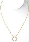 Sterling Silver Vermeil Necklace with Circle Pendant
