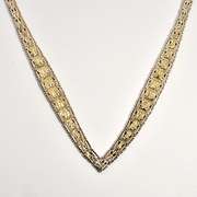 Tasteful Two-Tone V Necklace in Sterling Silver