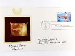 6 Olympic 1st Day Covers & 23KT Gold Stamps
