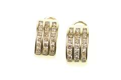 10K Yellow Gold 1.08 Ctw Diamond Semi Hoop French Clip Earrings