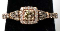 Sweet Diamond Halo Ring in 14KT Rose Gold