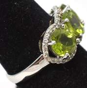Sterling Silver Green Stone Ring