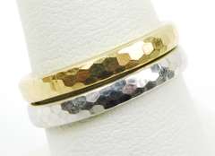 2 14K Yellow & White Gold Stacking Bands, Size 9