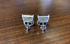 Blue, Yellow and White Diamond Earrings