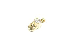 10K Yellow Gold Round CZ Baby Shoe Bootie Sneaker Charm/Pendant