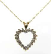 Gorgeous 14kt Yellow Gold Diamond Heart Shaped Necklace