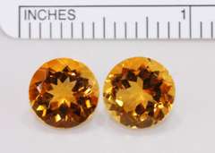 Sparkling Natural Citrine Pair - 6.94 cts.