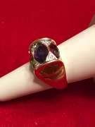 LADIES 18K GOLD MULTI COLOR AND DIAMOND RING