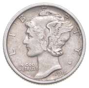 1918-D Mercury Silver Dime