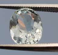 High luster 1.89ct oval cut untreated platinum Aquamarine