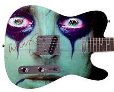 Alice Cooper Autographed Custom Graphics Guitar
