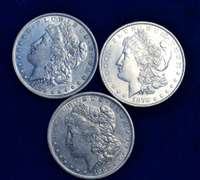 Lot Of 3 AU Morgan Dollars