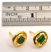 Beautiful Jade & 24k Gold Earrings