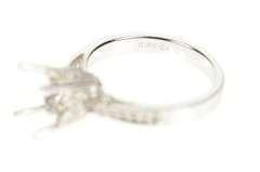 18K White Gold 0.18 Ctw Diamond Semi Mount Engagement Setting Ring