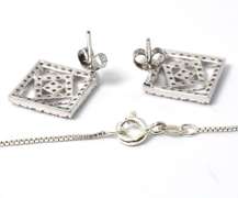 Set of Sterling Silver Necklace and Earrings